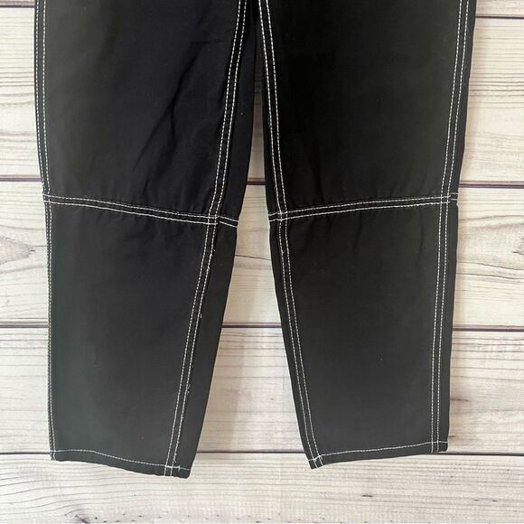 H&M Black & White Contrast Stitch High Waisted Ankle Pants - Picture 4 of 8